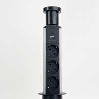 Tour de prises électrique rétractable OEM AI 20W avec port Type C pour îlots de cuisine et tables de conférence
