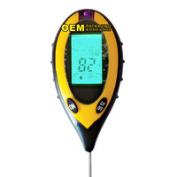 Ks-04 4-in-1 Pengukur pH & Kelembapan Tanah Digital dengan Sensor Suhu LCD OEM Dapat Disesuaikan Bersertifikat CE untuk Tanaman Kebun