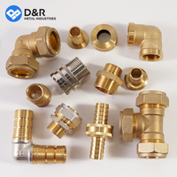 D & R métal pleine taille filetage personnalisé té laiton plomberie raccord rapide raccord coudé à 90 degrés 1/2 pouces ~ 1 "raccord en laiton