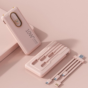 Nuevo Diseño de Mini Banco de Carga de 10W y 10000mah, Cargador Rápido de Alta Capacidad con Cables Integrados - Product Image 4