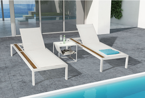 Patio Meubles En Osier <span class=keywords><strong>Canapé</strong></span> Chaise Longue Chaises <span class=keywords><strong>de</strong></span> Piscine <span class=keywords><strong>Bain</strong></span> <span class=keywords><strong>de</strong></span> <span class=keywords><strong>Soleil</strong></span> En Rotin Extérieur, Bois <span class=keywords><strong>de</strong></span> Teck Chaise Longue - Product Image 2