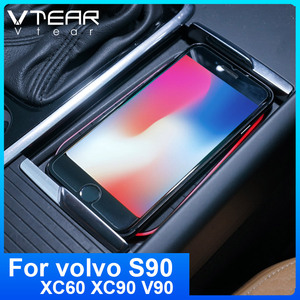 Vtear-cargador inalámbrico QI para coche, placa de carga rápida de teléfono, modificación Interior, 2021-2018, para <span class=keywords><strong>Volvo</strong></span> <span class=keywords><strong>XC90</strong></span>, XC60, S90, V90, accesorios - Product Image 2