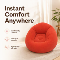 Fauteuil gonflable individuel floqué, pliable, en PVC épaissi, type pouf, idéal pour se détendre et dormir
