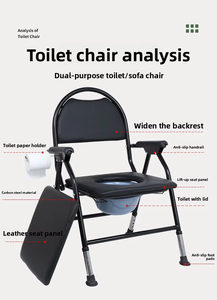 Chaise de <span class=keywords><strong>toilette</strong></span> pliable pour personnes âgées, design moderne, capacité 100 kg, légère et portable, cinq niveaux de réglage - Product Image 2
