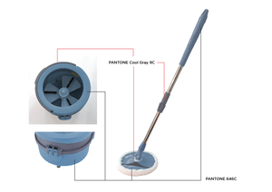 Serpillière à séchage magique en microfibre avec tête en métal pour le nettoyage ménager, type à presser, Super Easy Life, 360 degrés - Product Image 3