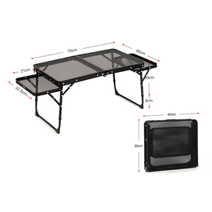 Mesas plegables portátiles de altura ajustable de malla superior, mesa de Camping con parrilla de 4,4 pies con tablero de extensión de mesa para playa, barbacoa, Picnic - Product Image 1