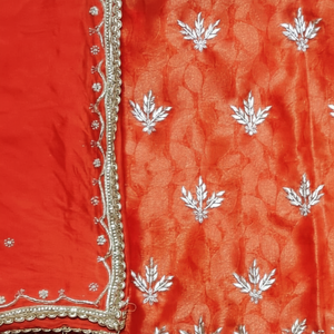 Designer moderne non cousu brodé à la main miroitant soie Protection solaire indien pakistanais fête porter des costumes femmes mode-avant - Product Image 1