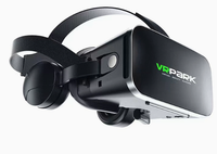 Lunettes VR 3D J50 avec lentilles optiques asphériques polarisées, compatibles avec les écrans de 4,7 à 7 pouces, en ABS + cuir blanc/noir, compatibles avec les téléphones mobiles intelligents pour la 3D