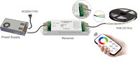 Contrôleur d'éclairage LED RGB Bincolor T3+R4 4CH 20A avec télécommande RF, variateur de lumière pour bande LED RGB