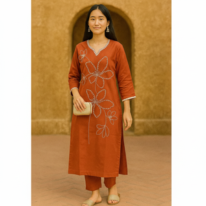 ชุดสูทผ้าเรยอนลายสลับสไตล์อินเดีย พร้อมงานปักอย่างประณีต ชุดสามชิ้นสำหรับผู้หญิง ใส่ได้ทุกฤดู ขายส่ง - Product Image 1