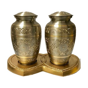 Urnas acompañantes grabadas a mano para cenizas de pareja, urna decorativa para cenizas conmemorativas funerarias, artesanías de diseño maravilloso - Product Image 4