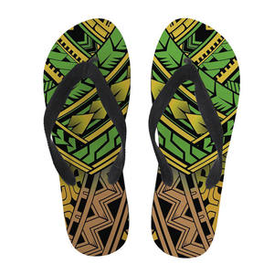 Nuevas llegadas, zapatillas antideslizantes informales con estampado Tribal tradicional polinesio con logotipo personalizado, Sandalias planas con tapa para la playa, <span class=keywords><strong>zapatos</strong></span> de playa para mujer - Product Image 2