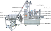 Machine de remplissage et de scellage entièrement automatique rotative à huit postes pour l'emballage de sachets stand-up, doypacks et pochettes à bec verseur