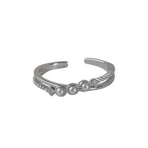 Pearl Cross Ring For Women Open Index Finger Light Luxury Jewelry Gift - Product Image 5