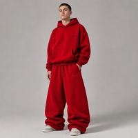 Ensemble survêtement streetwear oversize unisexe en molleton de coton épais, coupe ample, deux pièces, personnalisable OEM ODM, vente en gros