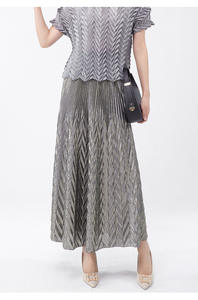 Elegant Silver Gray Pleated <b>Women's</b> <b>Maxi</b> <b>Skirt</b> Casual Summer Eco-Friendly Breathable Trusted Supplier <b>Women's</b> Clothing on Sale - Product Image 3