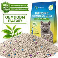 Litière pour chat en bentonite mixte, faible teneur en poussière, de haute qualité, vente en gros, usine Hengjie
