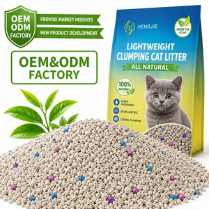 Litière pour chat en bentonite mixte, faible teneur en poussière, de haute qualité, vente en gros, usine Hengjie - Product Image 1