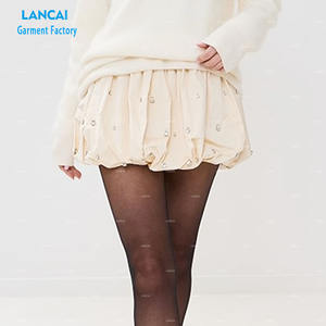 OEM Femmes Jupe Ceinture Élastique Haute Qualité Polyester Coton Strass Vêtements Personnalisés Vente en Gros - Product Image 2