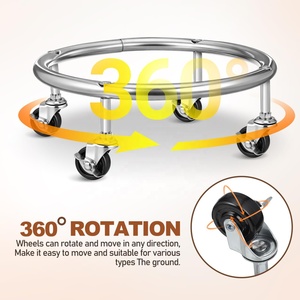 Tanque de Gas Moderno de Acero Inoxidable <span class=keywords><strong>con</strong></span> Diseño Desmontable, Base Móvil <span class=keywords><strong>con</strong></span> Ruedas para <span class=keywords><strong>Cocina</strong></span>, Universal para Botellas de Gas Licuado - Product Image 4