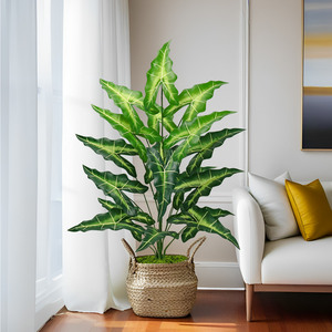Planta Artificial Salyan Alocasia en Maceta, Árbol Artificial para Interiores, Decoración para Sala de Estar, Accesorios de Fotografía - Product Image 2