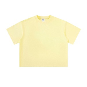 T-shirt personnalisé 240G en mélange de coton lourd (71-80%) OEM ODM, coupe oversize unisexe, col rond, manches courtes, vierge, avec logo - Product Image 3