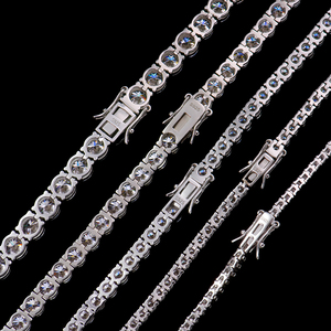 Bracelet tennis GRA unisexe en argent 925 plaqué rhodium avec moissanite taille brillant sertie griffe, certifié luxe, style mariage et hip-hop - Product Image 4