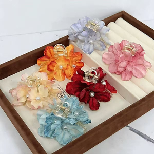 New Elegant Light Color Series Flower Hair Claw <b>Clip</b> Light Luxury Niche Design Women's Acrylic Hair Claw <b>Clips</b> Fashion Headwear - Product Image 1