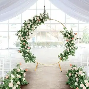 LC personalizado boda fiesta decoración Flor Blanca Rosa Hortensia flor arco telón de fondo