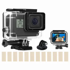 Không Thấm Nước Nhà ở phụ kiện Kit cho GoPro anh hùng 5 6 7 đen hành động máy ảnh bảo vệ trường hợp với ống kính lọc + 12 pcs anit-sương mù