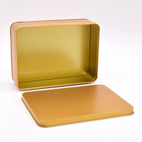 Boîtes en métal rectangulaires dorées de qualité alimentaire pour biscuits et thé, boîte en étain personnalisée avec impression