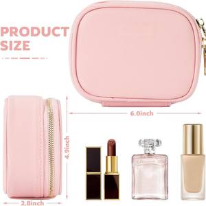 Grande capacité, miroir LED détachable, trousse de maquillage personnalisée en cuir PU, durable et portable avec fermeture éclair - Product Image 2