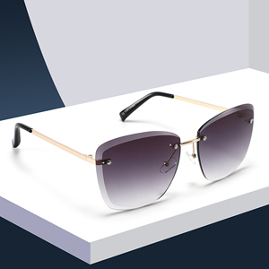 แว่นตากันแดดอินเทรนด์ใหม่2025แว่นตากันแดดวินเทจแฟชั่นไร้ขอบแว่นกันแดดสตรีเลนส์ UV400 - Product Image 3