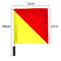 Drapeau d'arbitre de football Hannuo populaire, imperméable, détachable, rouge et jaune, pour les arbitres de touche