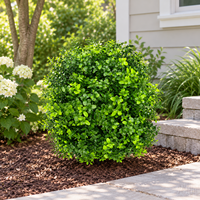 Boule de topiaire artificielle en buis avec piquet de fixation, fausse verdure pour la décoration de jardin et aménagement paysager