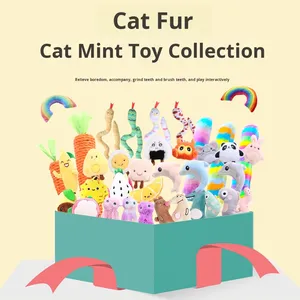 Para Amazon Venta caliente Gran colección Ecológico Gato Masticar Juguetes Lindo Felpa <span class=keywords><strong>Catnip</strong></span> Autoentretenimiento Aburrimiento Alivio Suministros para mascotas - Product Image 4