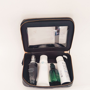 Bolsas de Maquillaje de Gran Capacidad con Doble Compartimento y Cierre, de PVC Transparente, Ecológicas, Reciclables, con Asa Negra Personalizada, Organizador de Cosméticos - Product Image 4