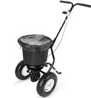 50 LB (23 KG) Diffusion Engrais Épandeur Walk-Behind Push Garden Seeder Engrais de jardin avec poignée d'entraînement