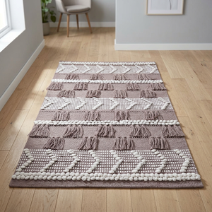 Algodón hecho a mano moderno marroquí Boho Kilim alfombra blanca Reversible lavable largo corredor para decoración del hogar al aire libre venta al por mayor granja - Product Image 3