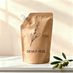 Bolsa de Papel Kraft con Boquilla, Impresa Personalizada OEM, Ecológica, Biodegradable, Reciclable, para Líquidos - Product Image 1
