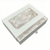 Boîte cadeau personnalisée avec tiroir coulissant pour extensions de cheveux, perruques, avec insert en satin et fenêtre en PVC