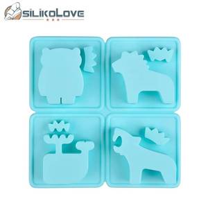 Multi-shaped silicone molds for making <b>soap</b>, wax, ice cubes, etc. in the shapes of tiger, bear, whale, and horse - Product Image 4