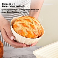 Bol de Fermentation Pliable en Silicone Alimentaire Résistant à la Chaleur, Compatible Lave-Vaisselle et Four, Idéal pour la Cuisson du Pain