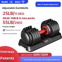 Ensemble d'haltères réglables en fonte de 25 à 55 lb pour hommes et femmes, équipement de fitness à domicile