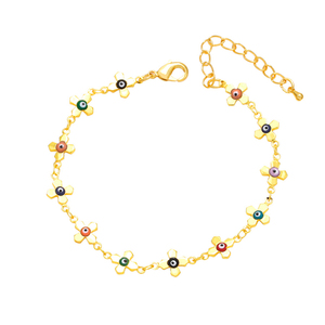 Saldi estivi caldi! 18k oro placcato in acciaio inox <span class=keywords><strong>Daisy</strong></span> bracciale per le donne con pietre colorate di zircone - Product Image 6