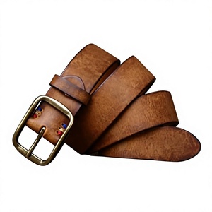 Ceintures en cuir de vache sur mesure avec boucle en acier, style vintage, qualité supérieure, style de fête pour hommes, fabriquées en Inde - Product Image 4