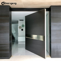 Porte d'entrée en aluminium à rupture de pont thermique avec verre trempé, style moderne pour maison de plage ou maison de bord de mer