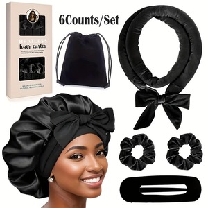 Juego <span class=keywords><strong>de</strong></span> 6 rizadores <span class=keywords><strong>de</strong></span> <span class=keywords><strong>pelo</strong></span> sin calor con gorro <span class=keywords><strong>de</strong></span> seda para cabello largo/medio - Product Image 2