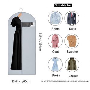 Housses de vêtements imperméables personnalisées en gros, sacs de voyage suspendus en PEVA pour costumes et robes avec fermeture éclair - Product Image 2