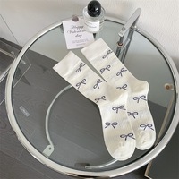 Chaussettes mi-mollet à nœud pour filles, chaussettes en coton de haute qualité de style ballet, chaussettes longues douces pour l'automne